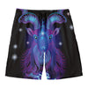 Dark Capricorn Zodiac Sign Print Men's Swim Trunks