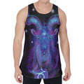 Dark Capricorn Zodiac Sign Print Men's Velvet Tank Top
