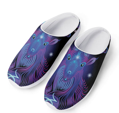 Dark Capricorn Zodiac Sign Print Mesh Casual Shoes