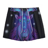 Dark Capricorn Zodiac Sign Print Mesh Shorts