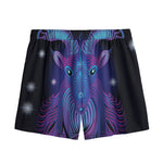 Dark Capricorn Zodiac Sign Print Mesh Shorts