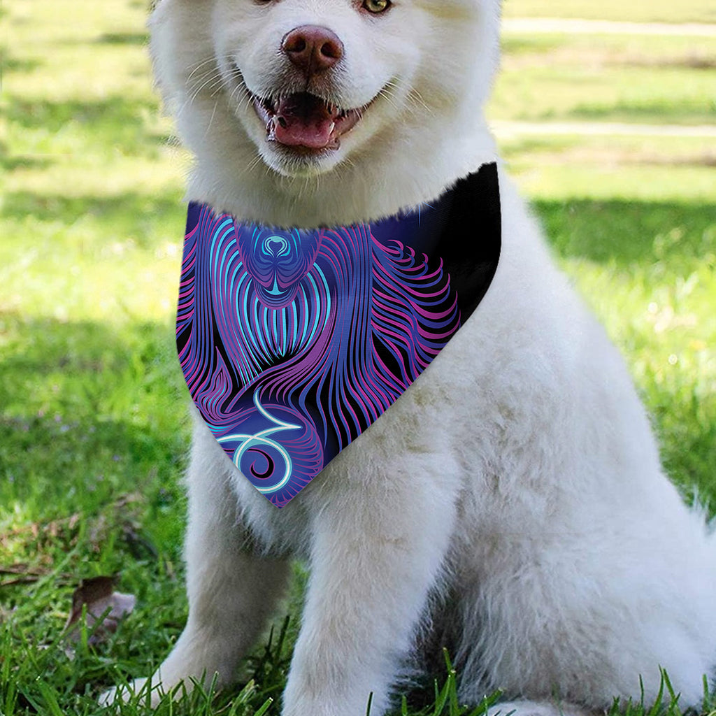 Dark Capricorn Zodiac Sign Print Over The Collar Dog Bandana