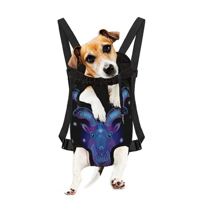 Dark Capricorn Zodiac Sign Print Pet Carrier Backpack