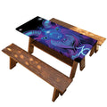 Dark Capricorn Zodiac Sign Print Picnic Table Cover