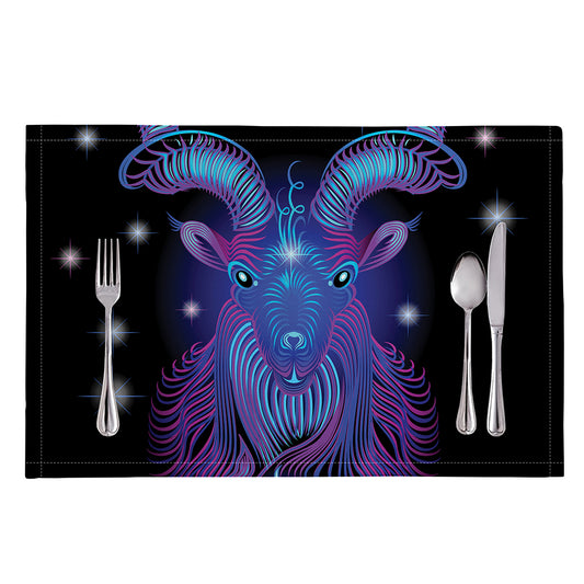 Dark Capricorn Zodiac Sign Print Placemat
