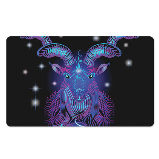 Dark Capricorn Zodiac Sign Print Polyester Doormat