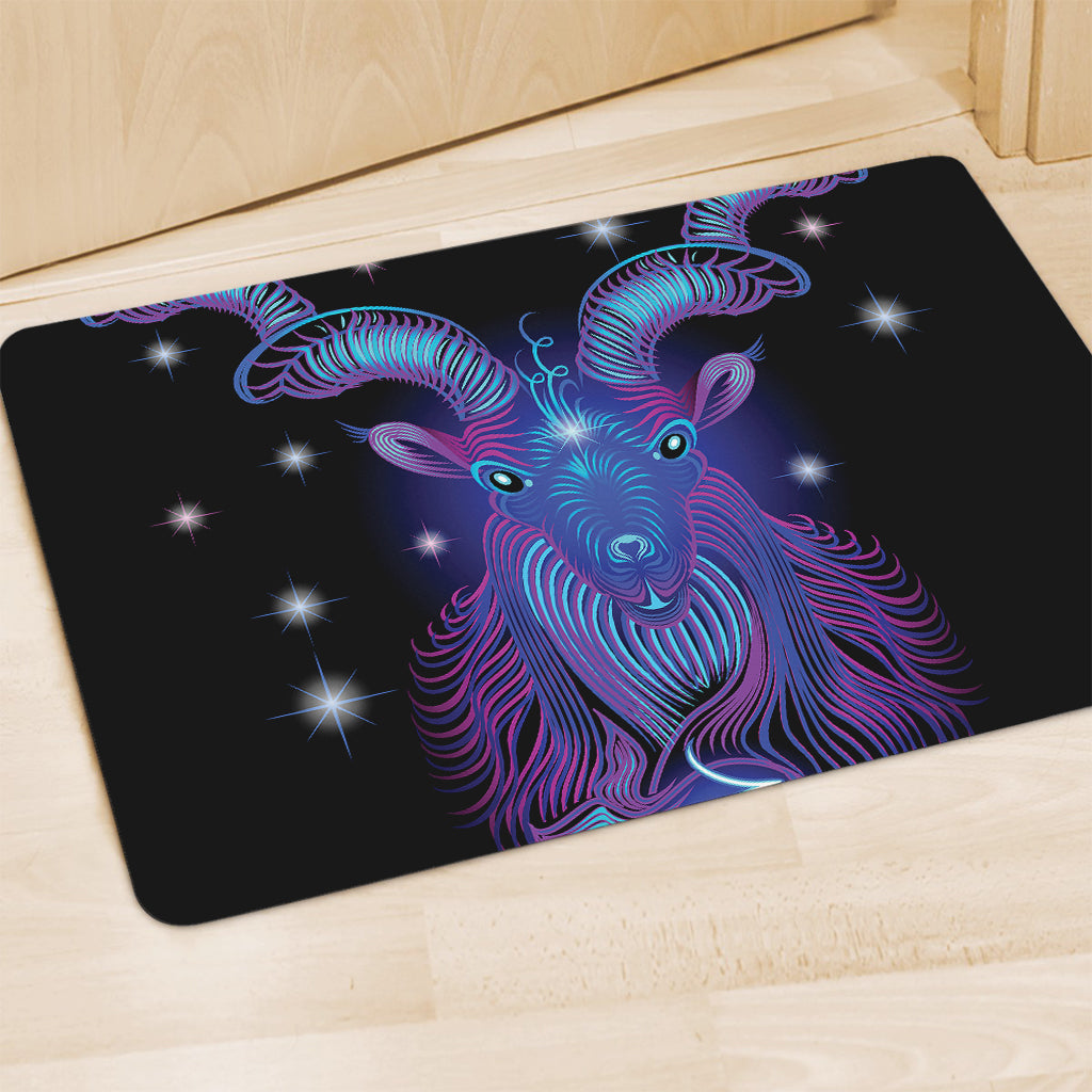Dark Capricorn Zodiac Sign Print Polyester Doormat