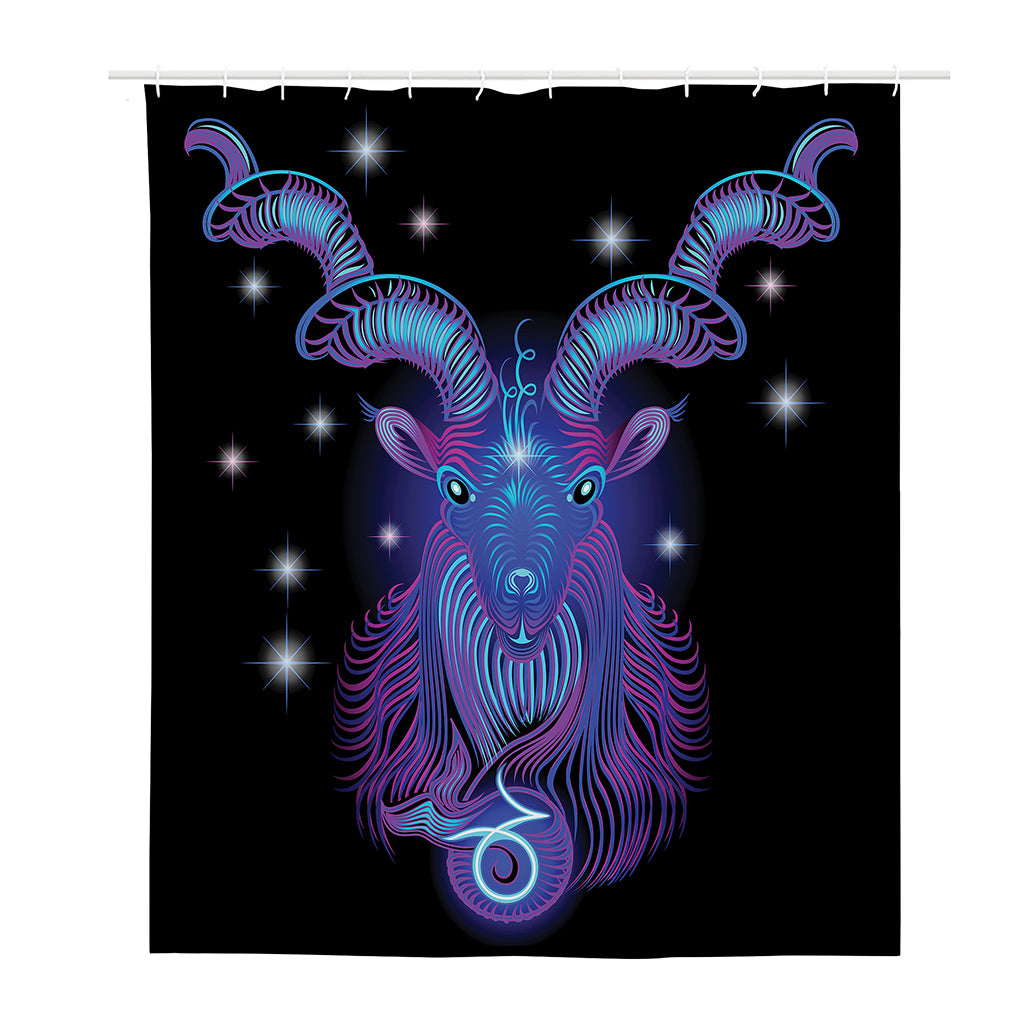 Dark Capricorn Zodiac Sign Print Polyester Shower Curtain