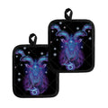 Dark Capricorn Zodiac Sign Print Pot Holders