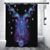 Dark Capricorn Zodiac Sign Print Premium Shower Curtain