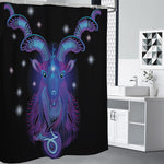 Dark Capricorn Zodiac Sign Print Premium Shower Curtain