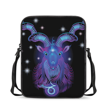 Dark Capricorn Zodiac Sign Print Rectangular Crossbody Bag