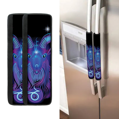 Dark Capricorn Zodiac Sign Print Refrigerator Handle Covers