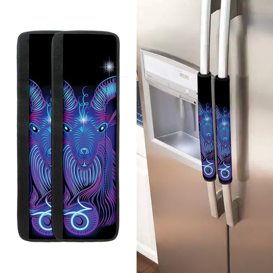 Dark Capricorn Zodiac Sign Print Refrigerator Handle Covers