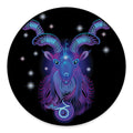Dark Capricorn Zodiac Sign Print Round Floor Mat
