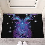 Dark Capricorn Zodiac Sign Print Rubber Doormat