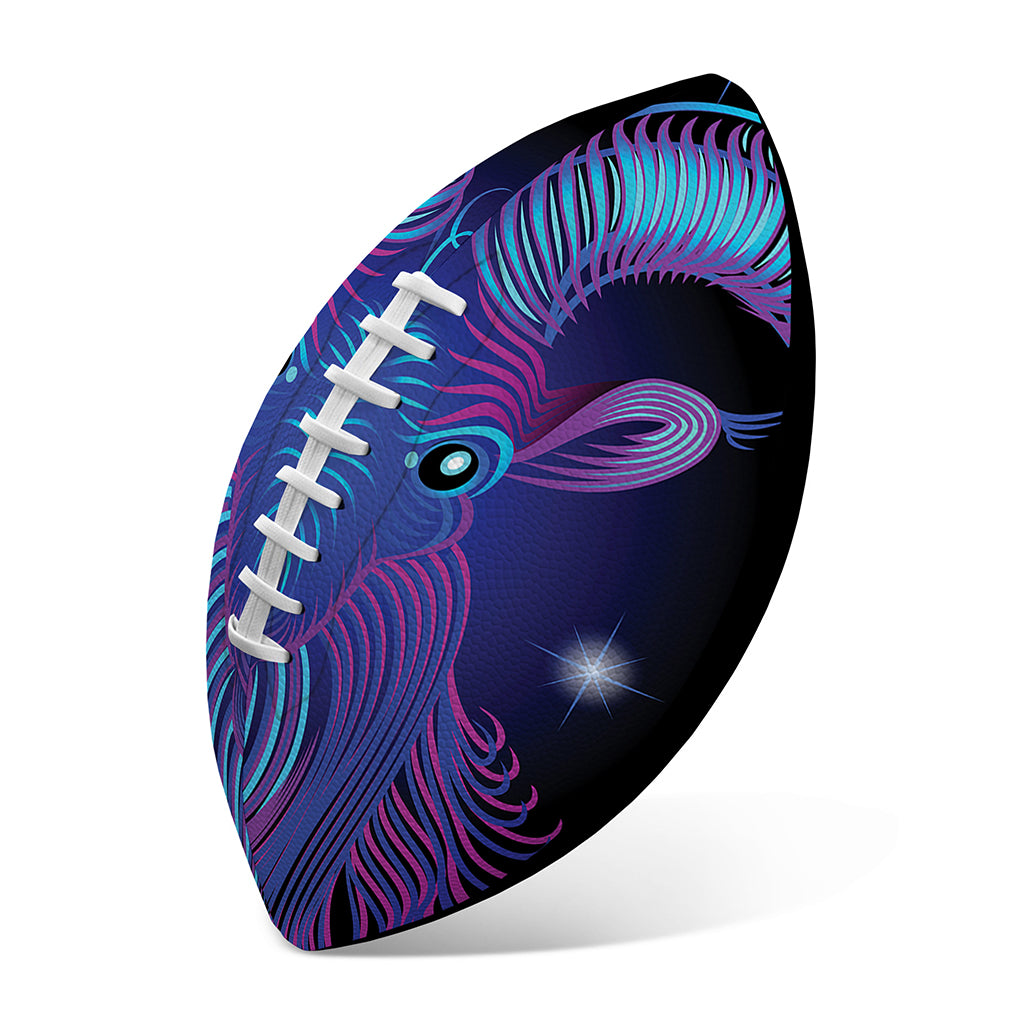 Dark Capricorn Zodiac Sign Print Rugby Ball