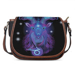 Dark Capricorn Zodiac Sign Print Saddle Bag