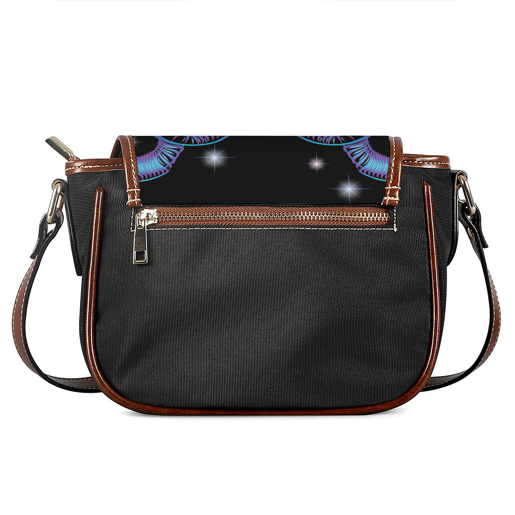 Dark Capricorn Zodiac Sign Print Saddle Bag