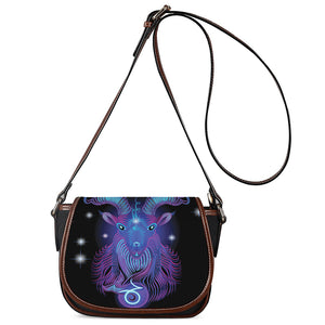 Dark Capricorn Zodiac Sign Print Saddle Bag