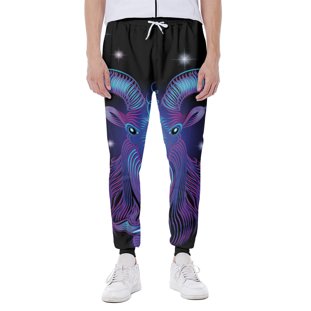 Dark Capricorn Zodiac Sign Print Scuba Joggers