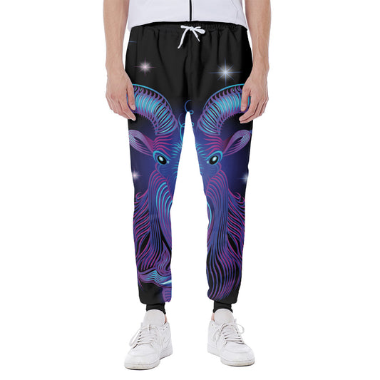 Dark Capricorn Zodiac Sign Print Scuba Joggers