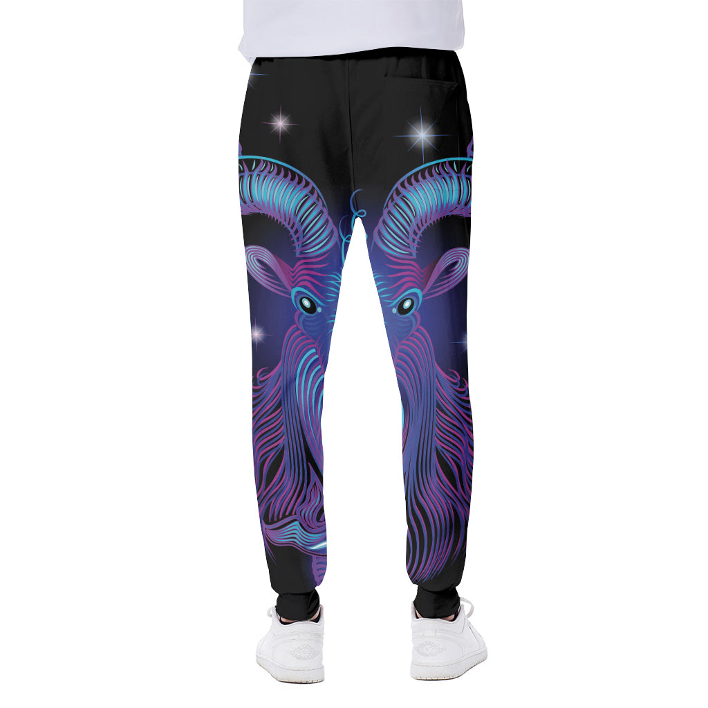 Dark Capricorn Zodiac Sign Print Scuba Joggers
