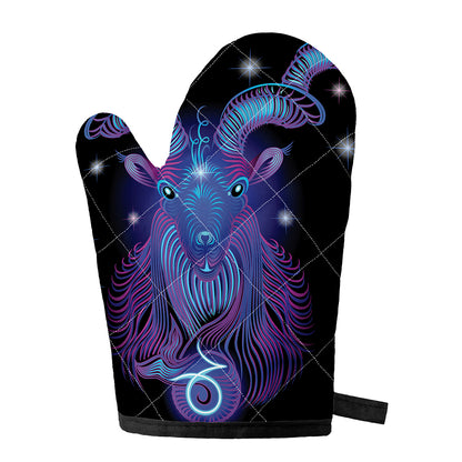 Dark Capricorn Zodiac Sign Print Single Oven Mitt