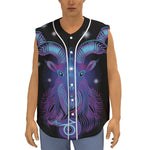 Dark Capricorn Zodiac Sign Print Sleeveless Baseball Jersey