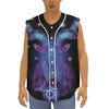 Dark Capricorn Zodiac Sign Print Sleeveless Baseball Jersey