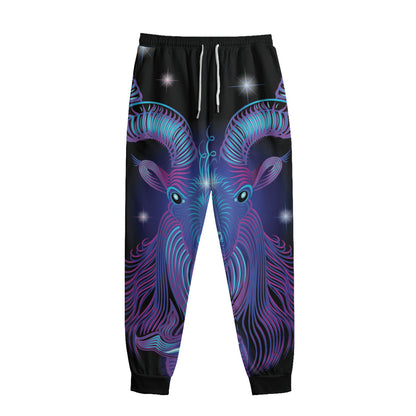Dark Capricorn Zodiac Sign Print Sweatpants