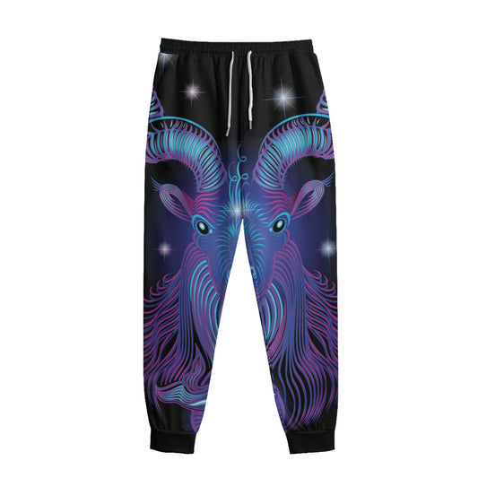 Dark Capricorn Zodiac Sign Print Sweatpants