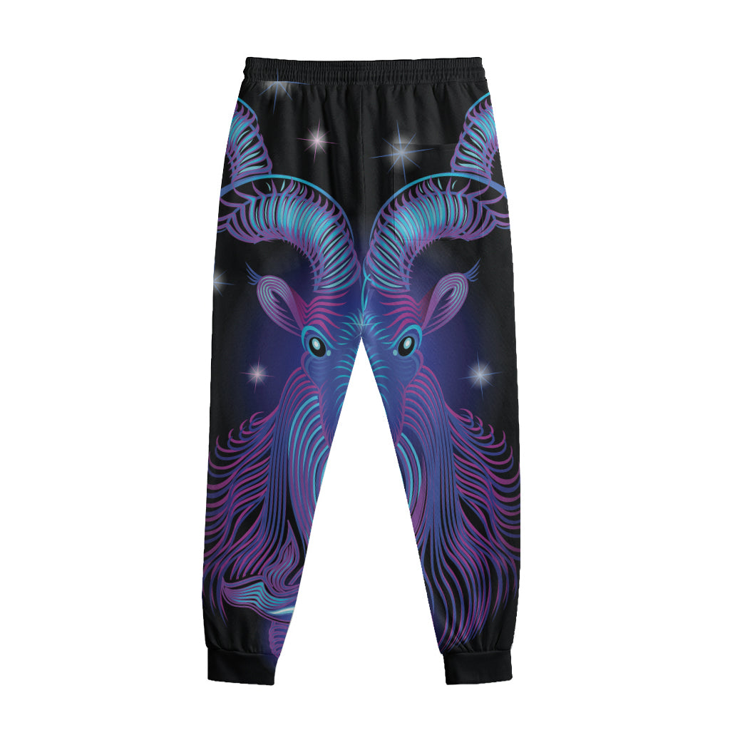Dark Capricorn Zodiac Sign Print Sweatpants