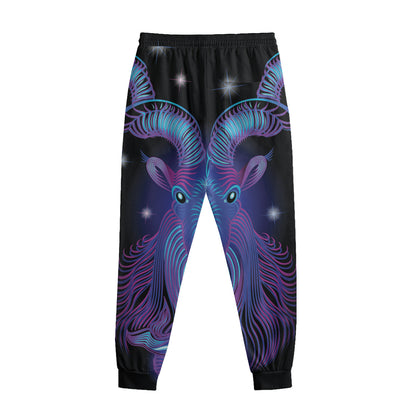 Dark Capricorn Zodiac Sign Print Sweatpants