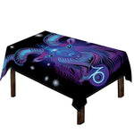 Dark Capricorn Zodiac Sign Print Tablecloth