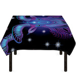 Dark Capricorn Zodiac Sign Print Tablecloth
