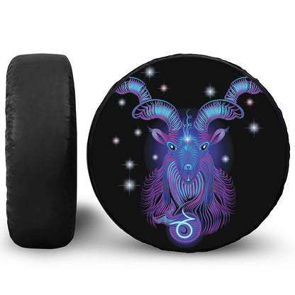 Dark Capricorn Zodiac Sign Print Tire Cover