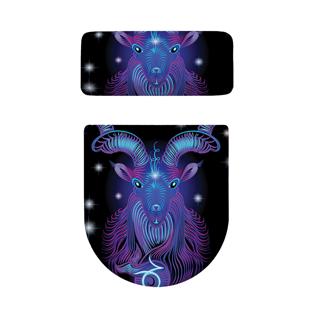 Dark Capricorn Zodiac Sign Print Toilet Lid And Tank Cover Set