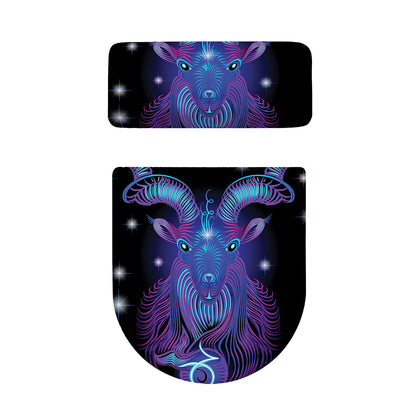Dark Capricorn Zodiac Sign Print Toilet Lid And Tank Cover Set