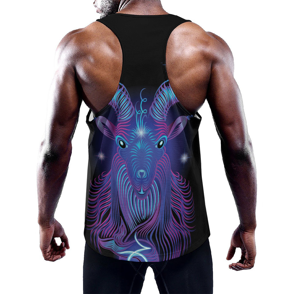 Dark Capricorn Zodiac Sign Print Training Tank Top