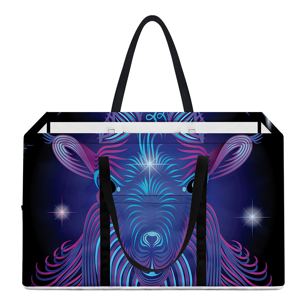 Dark Capricorn Zodiac Sign Print Utility Tote Bag