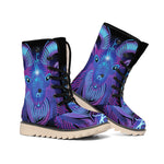 Dark Capricorn Zodiac Sign Print Winter Boots