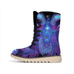 Dark Capricorn Zodiac Sign Print Winter Boots