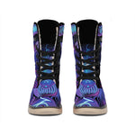 Dark Capricorn Zodiac Sign Print Winter Boots