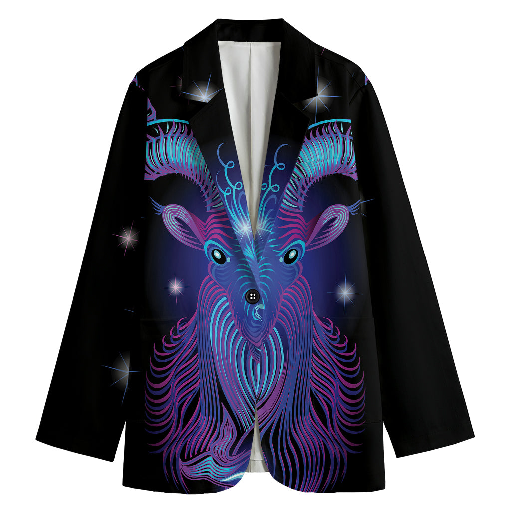 Dark Capricorn Zodiac Sign Print Women's Blazer