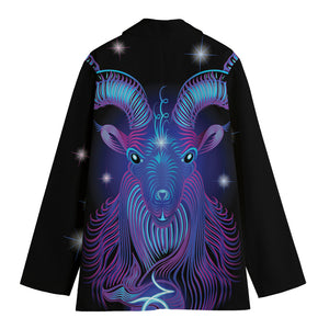 Dark Capricorn Zodiac Sign Print Women's Blazer