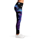Dark Capricorn Zodiac Sign Print Women's Leggings