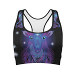 Dark Capricorn Zodiac Sign Print Women's Sports Bra