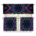 Dark Cloud Kaleidoscope Print 3 Piece Kitchen Curtains