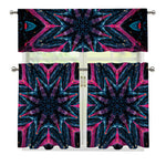 Dark Cloud Kaleidoscope Print 3 Piece Kitchen Curtains